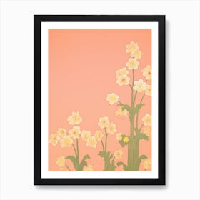 Narcissi Flower Big Bold Illustration 3 Art Print