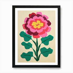 Cut Out Style Flower Art Carnation 1 Art Print