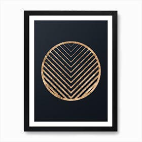 Geometric Gold Glyph Abstract on Dark Teal n.0007 Art Print