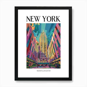 Rockefeller Center New York Colourful Silkscreen Illustration 1 Poster Art Print