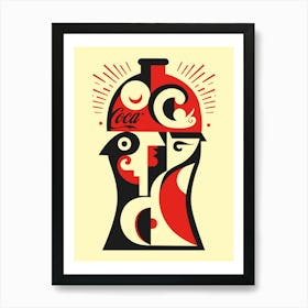 Pop Art: Abstract Coca-Cola Poster Design Art Print