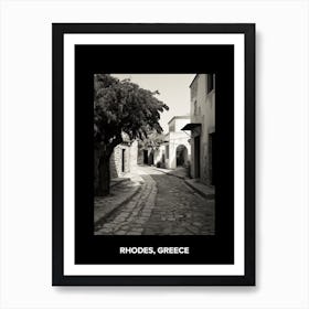 Poster Of Rhodes, Greece, Mediterranean Black And White Photography Analogue 3 Art Print