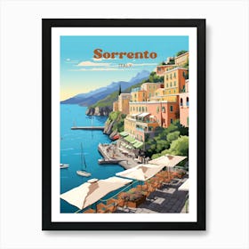 Sorrento Italy Coastal Travel Art Illustration Art Print