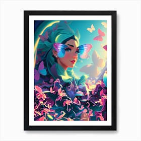 Butterfly Girl 4 Art Print