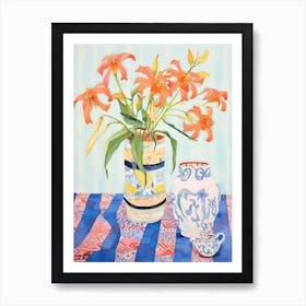 Orange Lilies Art Print