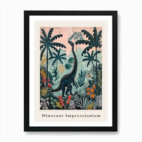 Dinosaur Impressionist Inspired Painting 3 Poster Poster