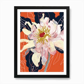 Colourful Flower Illustration Dahlia 3 Art Print