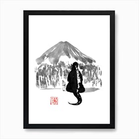 Godzilla And Geisha Art Print
