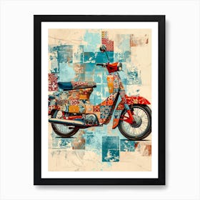 Vintage Colorful Scooter 4 Art Print