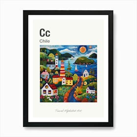 Kids Travel Alphabet  Chile 3 Art Print