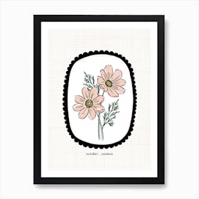 October Cosmos Birth Flower Art Print