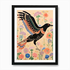 Maximalist Bird Painting Raven 1 Art Print