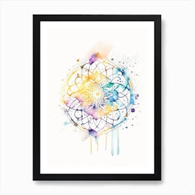 Mandala Symbol Minimal Watercolour Art Print