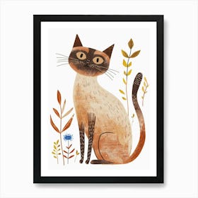 Javanese Cat Clipart Illustration 4 Art Print