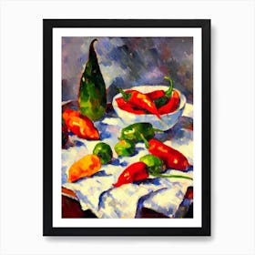 Thai Chili Pepper 3 Cezanne Style vegetable Art Print