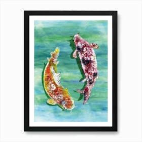 Koi Fish painted by Paoling Rees Art Print