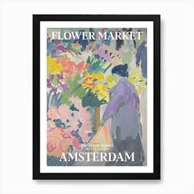 Vintage Flower Market Painting Amsterdam 4 Art Print