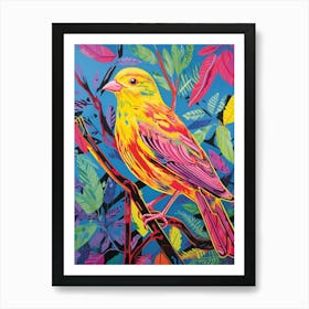 Colourful Bird Painting Yellowhammer 3 Art Print