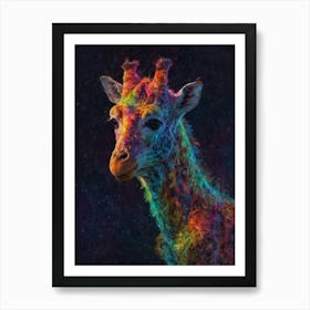 Rainbow Giraffe 2 Art Print