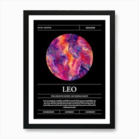 Red Jasper Crystal Gem, Leo Zodiac Sign Art Print