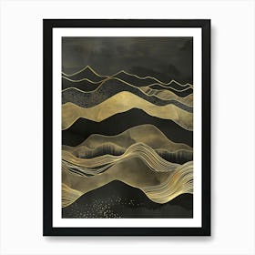 Gold And Black 28 Art Print