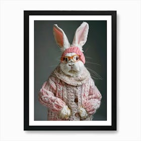 Rabbit In A Sweater Art Print