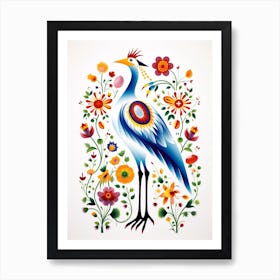 Scandinavian Bird Illustration Egret 3 Art Print