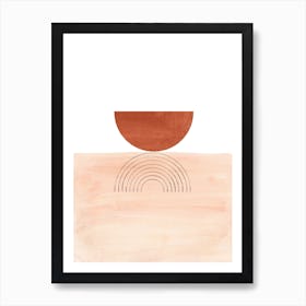 Blush pink and terracotta abstract Art Print