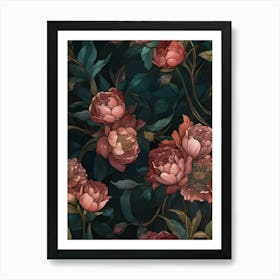 Peony Wallpaper 1 Art Print