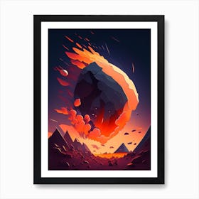 Meteor Comic Space Space Art Print