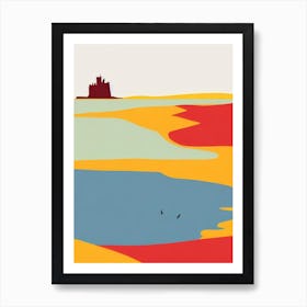 Bamburgh Beach Northumberland Midcentury Poster