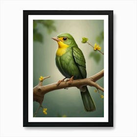 Green Bird Art Print