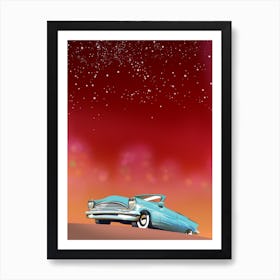 Vintage Car In The Desert Art Print