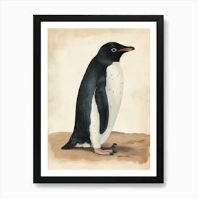 Adlie Penguin Saunders Island Vintage Botanical Painting 3 Art Print