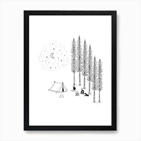 Camping In The Forest Art Print