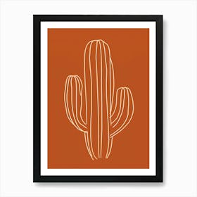 Cactus Line Drawing Golden Barrel Cactus 2 Art Print