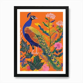 Spring Birds Peacock 5 Art Print
