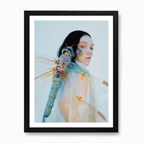 "Woman and Dragonfly Fantasy" Art Print