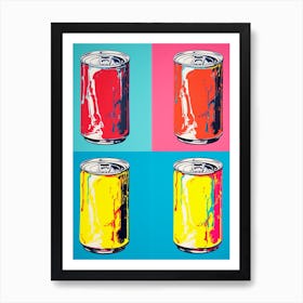 Pop Art Can Yellow & Blue Art Print