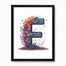 Colorful Letter F Illustration 31 Art Print