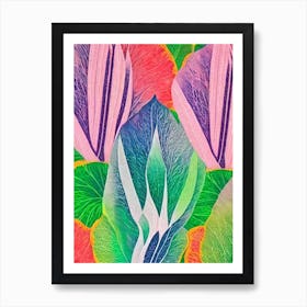 Endive Risograph Retro Poster vegetable Art Print