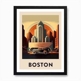 Boston Vintage Travel Poster Art Print