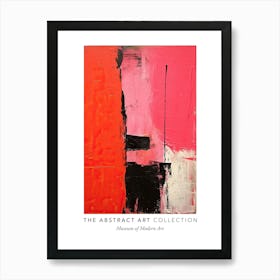 Pink And Black Abstract Painting 2 Exhibition Poster Art Print