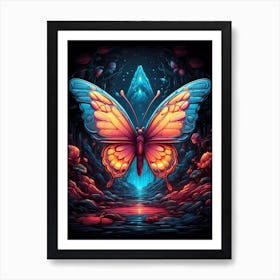 Psychedelic Butterfly 1 Art Print