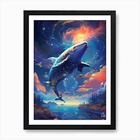 Whale In The Sky 4 Art Print