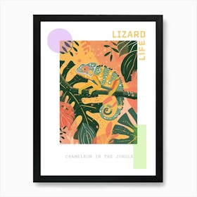 Chameleon In The Jungle Modern Abstract Illustration 3 Poster Art Print