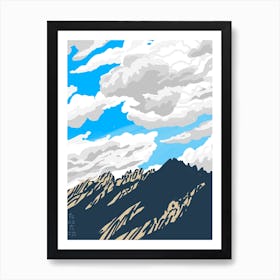 Clouds Going Over The Mountain Art Print