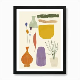 Cute Objects Abstract Illustration 3 Art Print