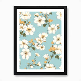 Wallpaper Floral Pattern 1 Art Print