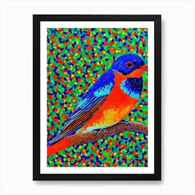 Barn Swallow Yayoi Kusama Style Illustration Bird Art Print